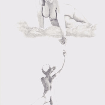 Dessin intitulée ""Der Irrtum des Mic…" par Walter Roos, Œuvre d'art originale, Crayon