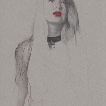 Drawing titled ""Das Halsband (21:4…" by Walter Roos, Original Artwork, Pencil