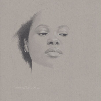 Drawing titled ""She is...(22:58)"" by Walter Roos, Original Artwork, Pencil