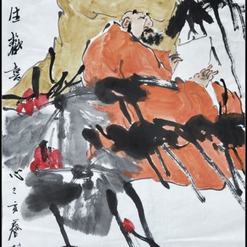 绘画 标题为“Heart of joy 生欢喜” 由Lin Wang 王林, 原创艺术品, 颜料