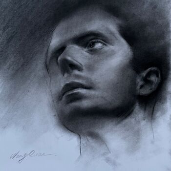 Drawing titled "sketch Portrait of…" by Wang Quan, Original Artwork, Charcoal