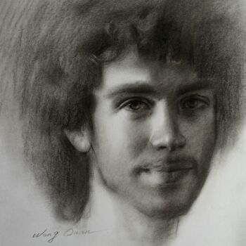"sketch male portrai…" başlıklı Resim Wang Quan tarafından, Orijinal sanat, Karakalem