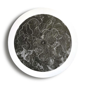 Dessin intitulée "Lune noire - 2 (éve…" par Suo Yuan Wang, Œuvre d'art originale, Encre