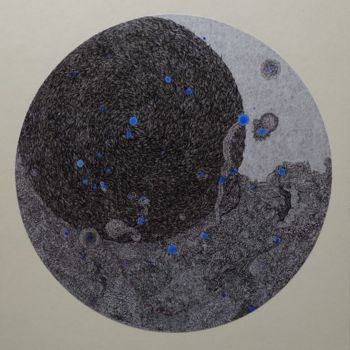 Drawing titled "éclipse lunaire" by Suo Yuan Wang, Original Artwork, Other