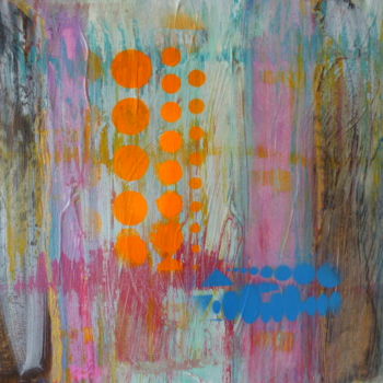 Peinture intitulée "Spots orange" par Michaile, Œuvre d'art originale, Acrylique