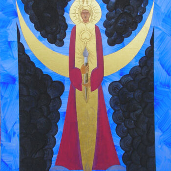 Pintura titulada "Iscus Azul" por Wanja, Obra de arte original, Acrílico Montado en Bastidor de camilla de madera