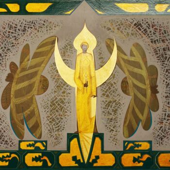 Peinture intitulée "Iscus Pintor Gold" par Wanja, Œuvre d'art originale, Acrylique Monté sur Châssis en bois