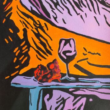 绘画 标题为“Grapes and Wine Day” 由Wannott Bakker, 原创艺术品, 丙烯
