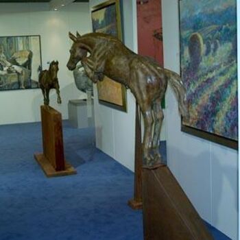 Sculpture intitulée "springend paard op…" par Ronny Paesbrugghe, Œuvre d'art originale