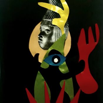 Colagens intitulada "O Homem em Devir" por Warlen Dimas Marques, Obras de arte originais, Colagens
