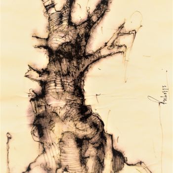 Desenho intitulada "Bäume sind auch nur…" por Stephan Rodriguez Warnemünde, Obras de arte originais, Tinta