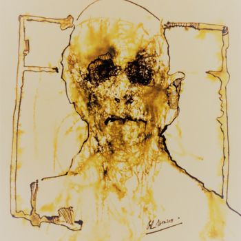 Disegno intitolato "Gesichter des Verge…" da Stephan Rodriguez Warnemünde, Opera d'arte originale, Inchiostro