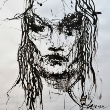 Drawing titled "Johanne" by Stephan Rodriguez Warnemünde, Original Artwork, Ink