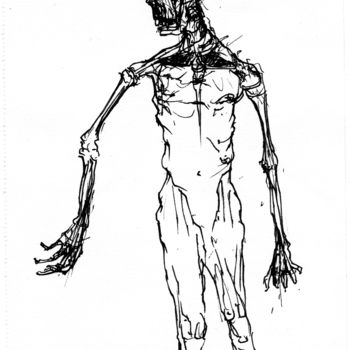 Dessin intitulée "Totentanz (2)" par Stephan Rodriguez Warnemünde, Œuvre d'art originale, Encre