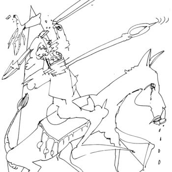 Dibujo titulada "Ritter von der trau…" por Stephan Rodriguez Warnemünde, Obra de arte original, Tinta