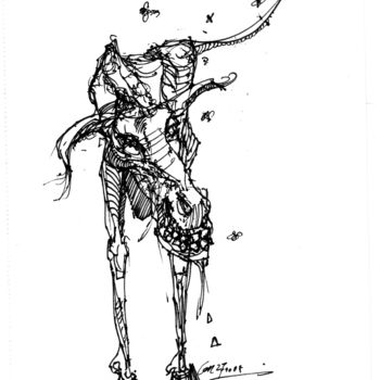 Dibujo titulada "Jammer" por Stephan Rodriguez Warnemünde, Obra de arte original, Tinta