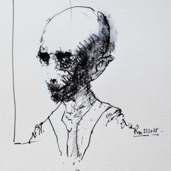 图画 标题为“Poor Richard (2)” 由Stephan Rodriguez Warnemünde, 原创艺术品, 墨