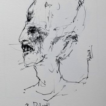 Tekening getiteld "Poor Richard (4)" door Stephan Rodriguez Warnemünde, Origineel Kunstwerk, Inkt