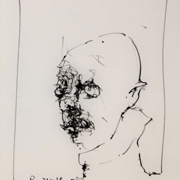 Drawing titled "Poor Richard (5)" by Stephan Rodriguez Warnemünde, Original Artwork, Ink