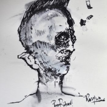 Zeichnungen mit dem Titel "Poor Richard (7)" von Stephan Rodriguez Warnemünde, Original-Kunstwerk, Tinte