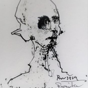 Dessin intitulée "Robespierre ohne Pe…" par Stephan Rodriguez Warnemünde, Œuvre d'art originale, Encre