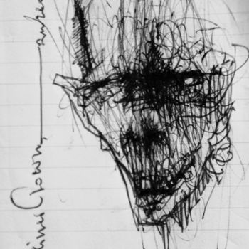 Drawing titled "Der kleine Clown (2)" by Stephan Rodriguez Warnemünde, Original Artwork, Ballpoint pen
