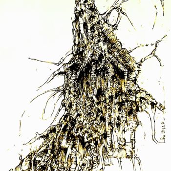 Tekening getiteld "Im Stehen sterben (…" door Stephan Rodriguez Warnemünde, Origineel Kunstwerk, Inkt