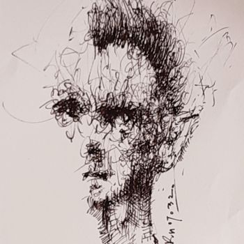 Zeichnungen mit dem Titel "Angst fressen Seele…" von Stephan Rodriguez Warnemünde, Original-Kunstwerk, Tinte