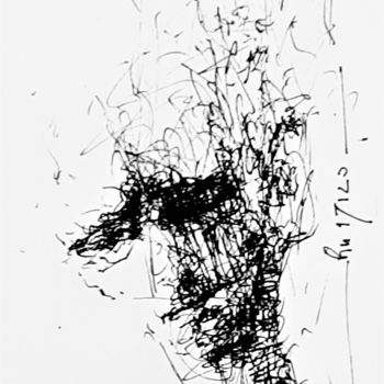 Dessin intitulée "Der Verdenker (2)" par Stephan Rodriguez Warnemünde, Œuvre d'art originale, Encre