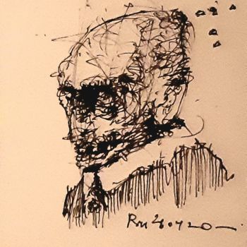 Drawing titled "Poor Richard (12)" by Stephan Rodriguez Warnemünde, Original Artwork, Ink
