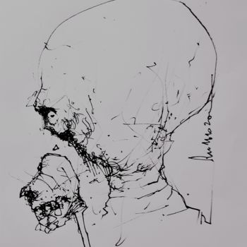 Dibujo titulada "Der Beleidigte (2)" por Stephan Rodriguez Warnemünde, Obra de arte original, Tinta