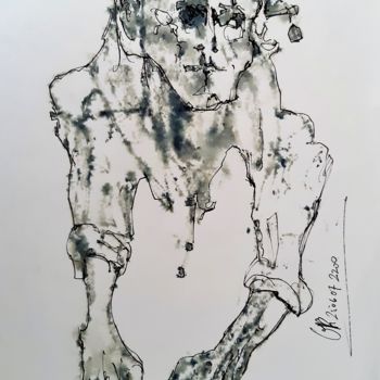 Drawing titled "Weißte noch?" by Stephan Rodriguez Warnemünde, Original Artwork, Ink