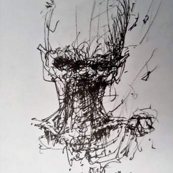 Zeichnungen mit dem Titel "Scardanelli" von Stephan Rodriguez Warnemünde, Original-Kunstwerk, Tinte