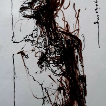 Drawing titled "Schulhofdespot" by Stephan Rodriguez Warnemünde, Original Artwork, Ink