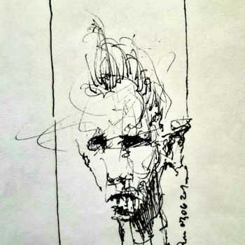 Drawing titled "Was immer" by Stephan Rodriguez Warnemünde, Original Artwork, Ink