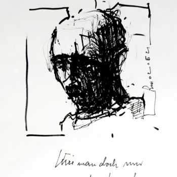 Disegno intitolato "Hiob (42)" da Stephan Rodriguez Warnemünde, Opera d'arte originale, Inchiostro