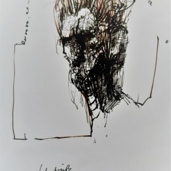 Drawing titled "Hiob (44)" by Stephan Rodriguez Warnemünde, Original Artwork, Ink