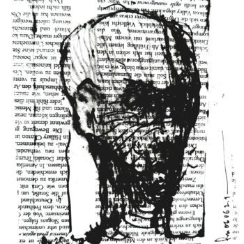 Drawing titled "Hiob (45)" by Stephan Rodriguez Warnemünde, Original Artwork, Ink