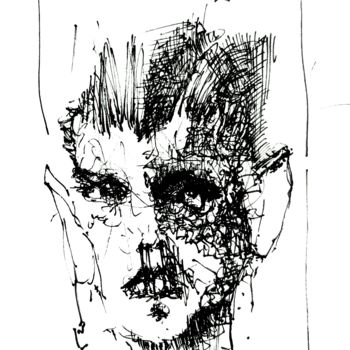 Drawing titled "Tun, als wär man ei…" by Stephan Rodriguez Warnemünde, Original Artwork, Ink