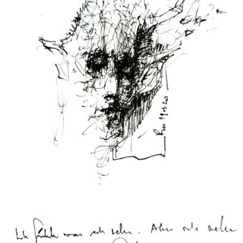 Disegno intitolato "Ich fühle, was ich…" da Stephan Rodriguez Warnemünde, Opera d'arte originale, Inchiostro