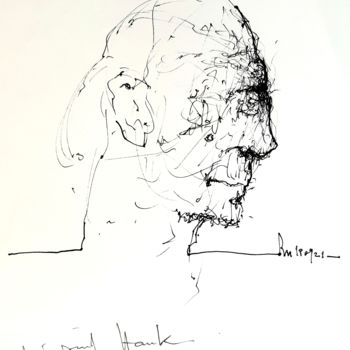Рисунок под названием "Wir sind Hank." - Stephan Rodriguez Warnemünde, Подлинное произведение искусства, Гелевая ручка