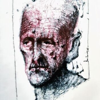 Drawing titled "Hiob (50)" by Stephan Rodriguez Warnemünde, Original Artwork, Pigments