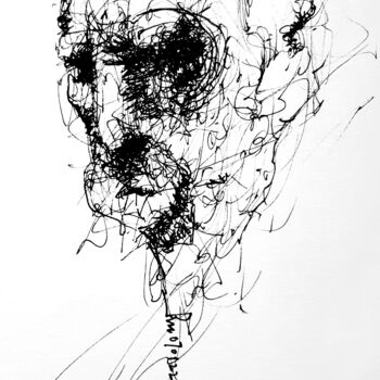Zeichnungen mit dem Titel "Der Untergeher (2)" von Stephan Rodriguez Warnemünde, Original-Kunstwerk, Tinte