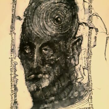 Рисунок под названием "Heinrich von Kleist…" - Stephan Rodriguez Warnemünde, Подлинное произведение искусства, Чернила