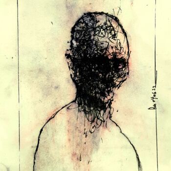 Zeichnungen mit dem Titel "Das Lächeln am Tor" von Stephan Rodriguez Warnemünde, Original-Kunstwerk, Tinte