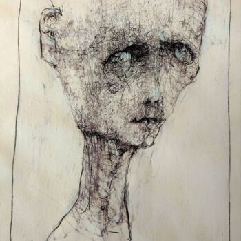 Drawing titled "...weil dein Schmer…" by Stephan Rodriguez Warnemünde, Original Artwork, Pencil