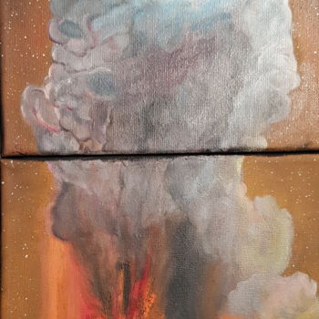 Pittura intitolato "Into the inferno" da Warren Griessel, Opera d'arte originale, Olio
