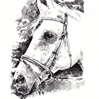 Rysunek zatytułowany „Koń” autorstwa Waldemar Wojtowicz, Oryginalna praca, Marker