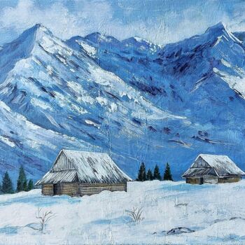 Peinture intitulée "Zima w Tatrach" par Waldemar Wojtowicz, Œuvre d'art originale, Acrylique