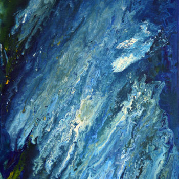 Painting titled "Water Planet" by Wasantha Ranjan, Original Artwork, Acrylic Mounted on Wood Stretcher frame
